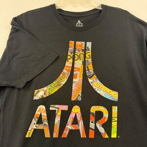 Atari Retro Video Game Graphic T Shirt Black Ripple Junction 2X Men